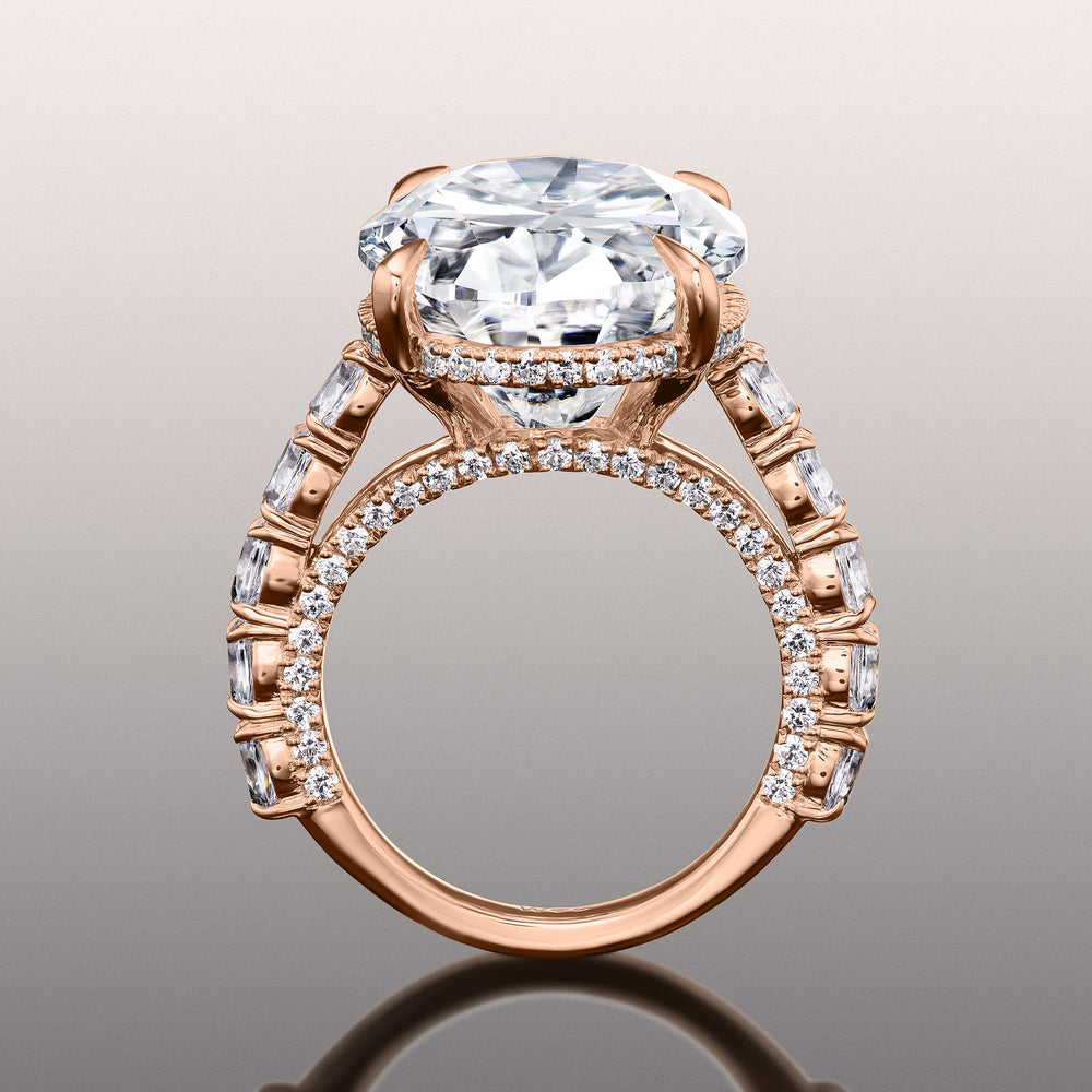 Oval Cut The Klimt Ring with Lab Grown Diamond in 14KT Rose Gold view 3
