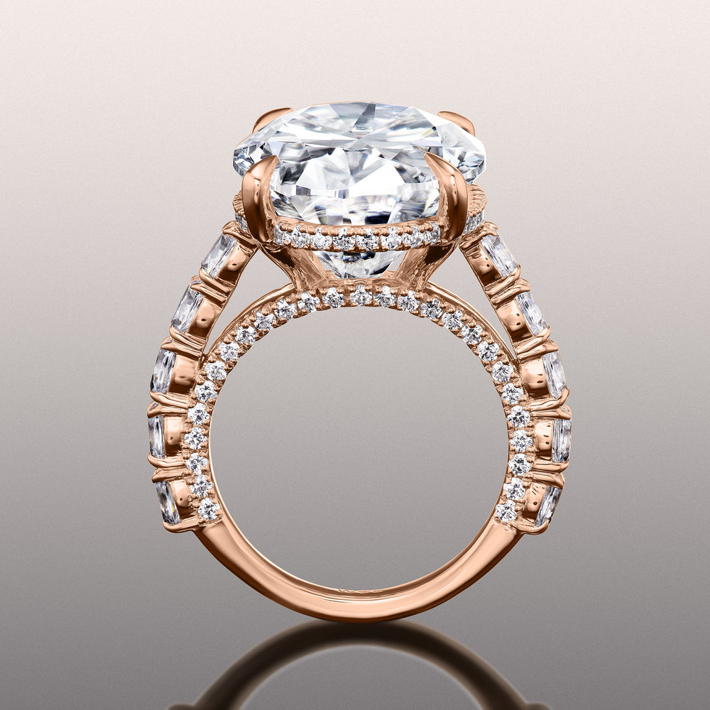 The Klimt Ring with Oval Cut Diamond in 14KT Rose Gold view 3
