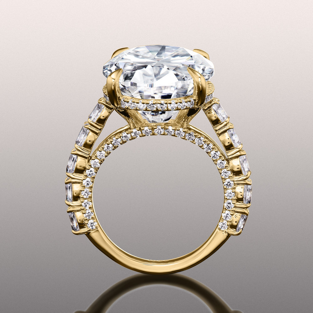 The Klimt Ring with Oval Cut Diamond in 14KT Yellow Gold view 3
