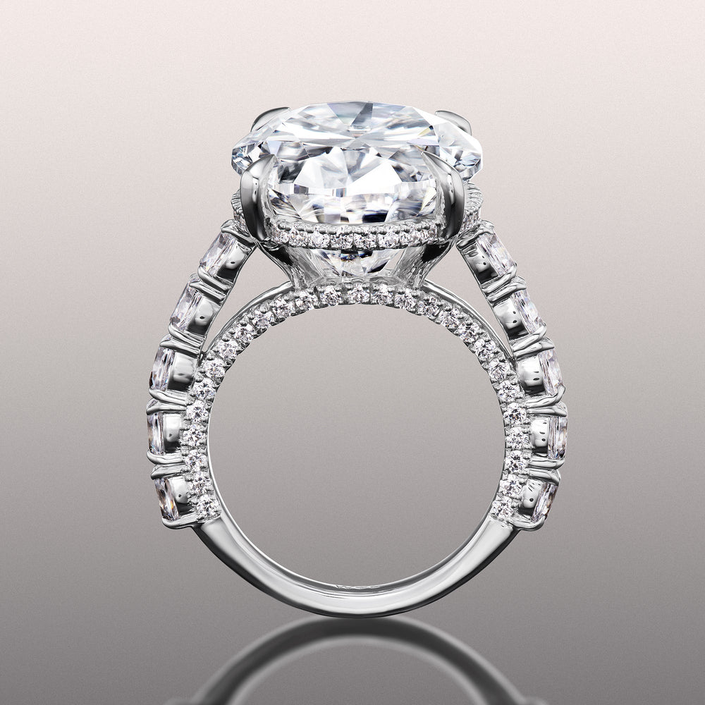 The Klimt Ring with Oval Cut Diamond in 14KT Platinum view 3
