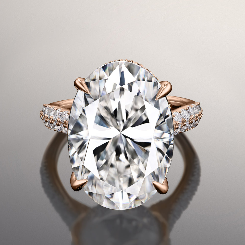 Oval Cut The Haring Ring with Lab Grown Diamond in 14KT Rose Gold view 1
