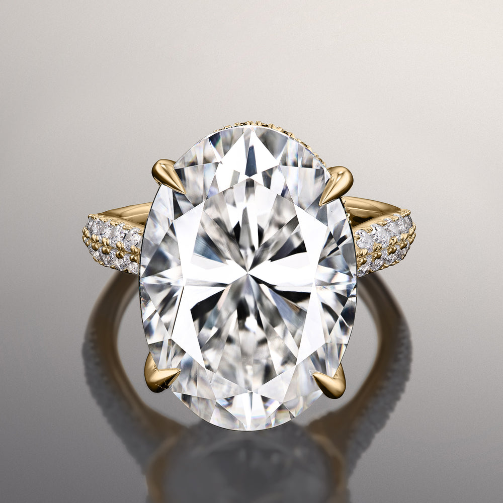 Oval Cut The Haring Ring with Lab Grown Diamond in 14KT Yellow Gold view 1
