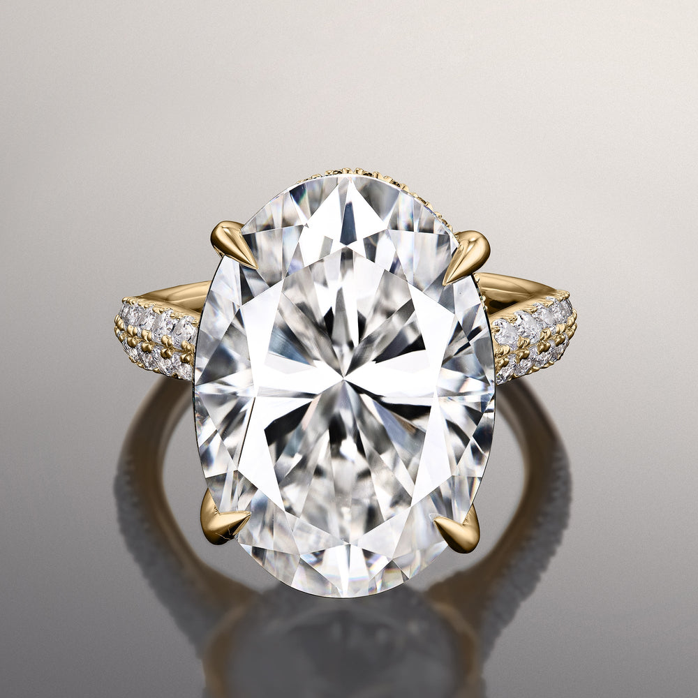 The Haring Ring with Oval Cut Diamond in 14KT Yellow Gold view 1

