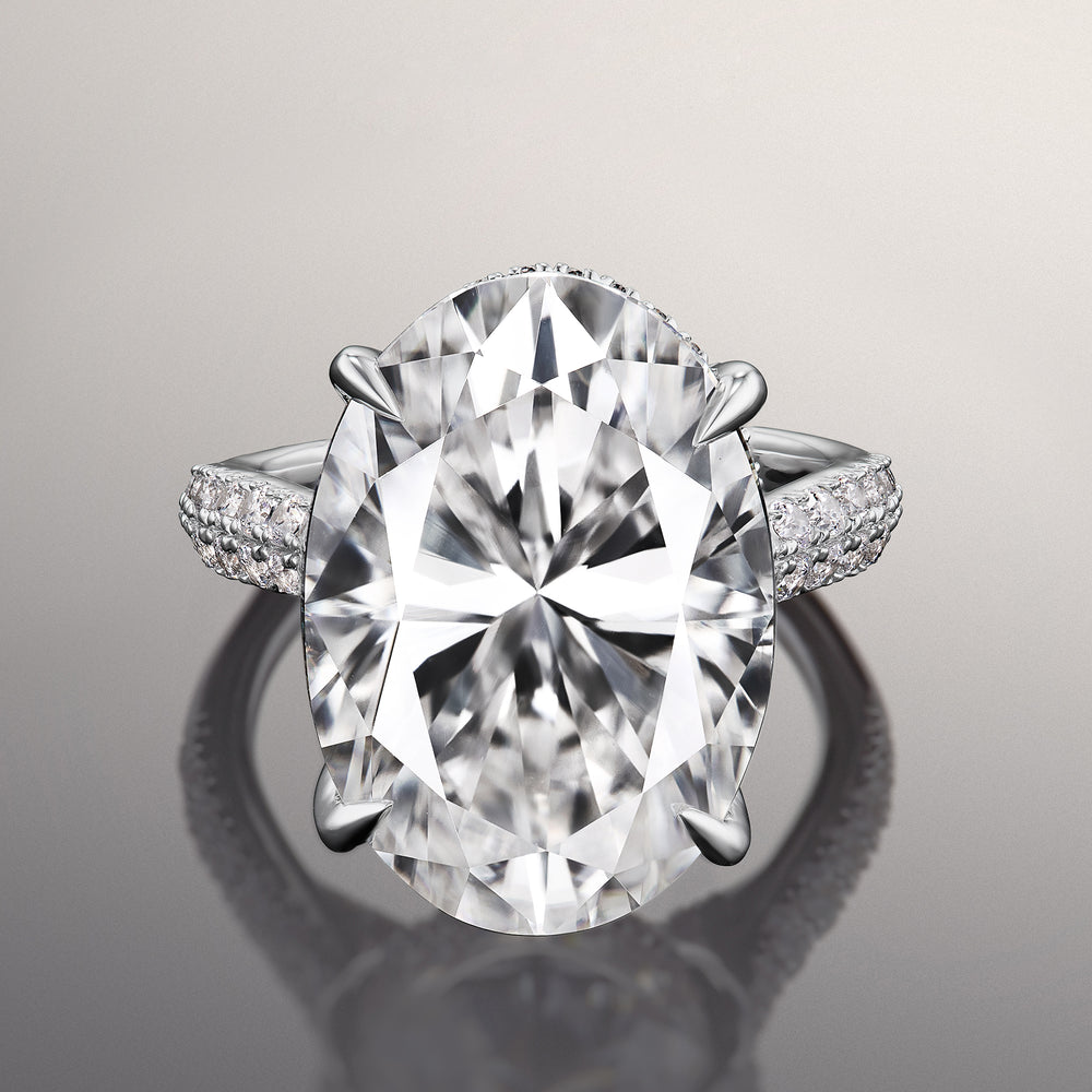 The Haring Reserve Rings with Oval Cut Diamond in 14KT Platinum view 1
