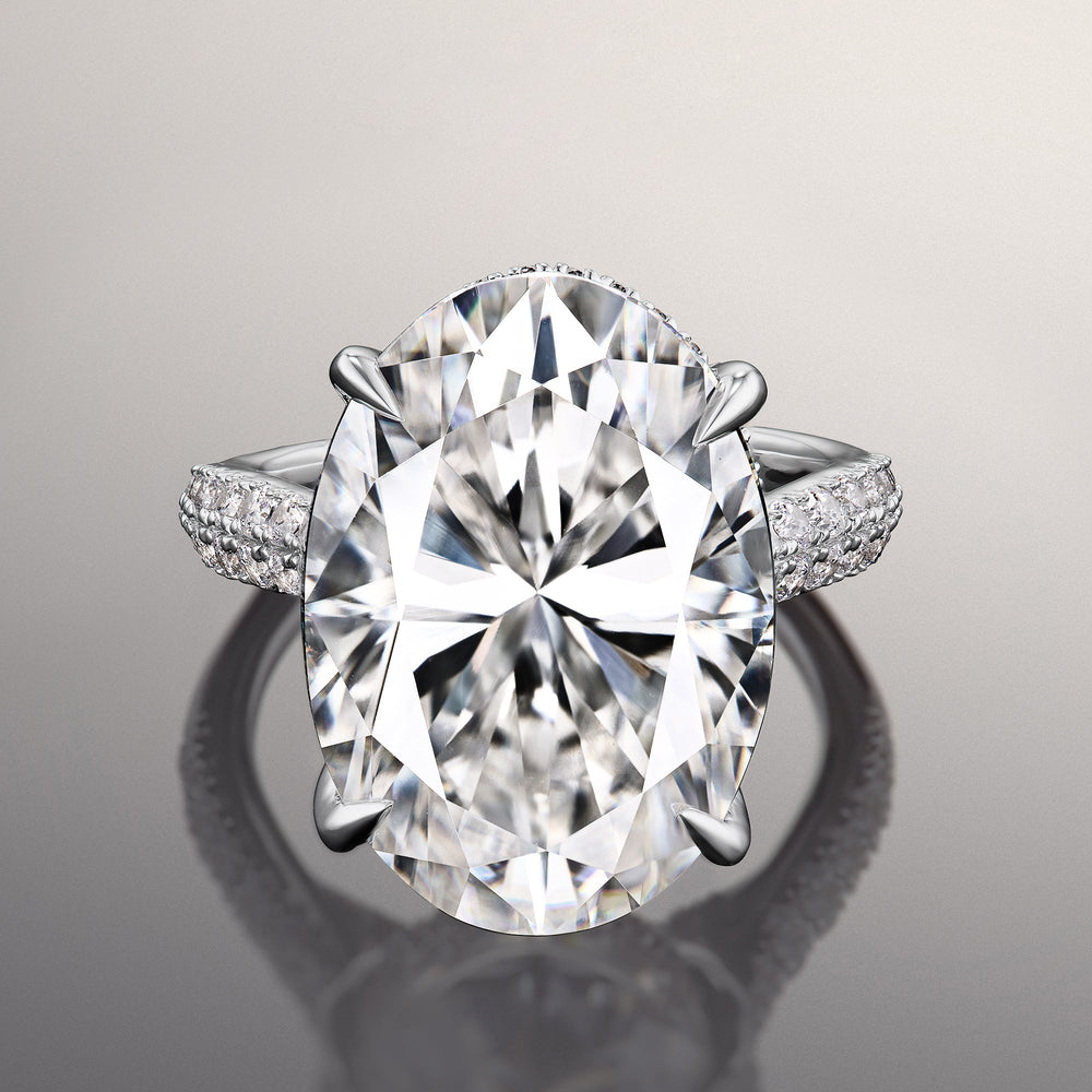 The Haring Ring with Oval Cut Diamond in 14KT Platinum view 1
