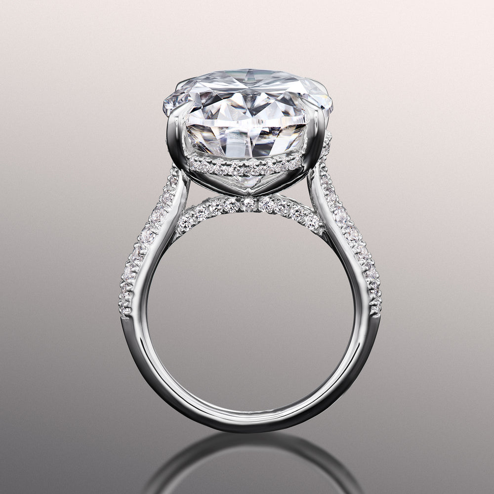 The Haring Reserve Rings with Oval Cut Diamond in 14KT Platinum view 2
