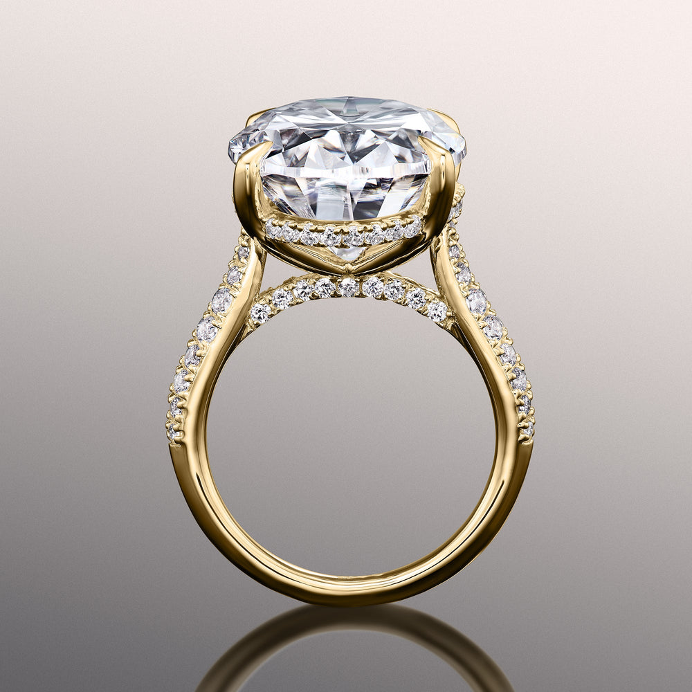 The Haring Ring with Oval Cut Diamond in 14KT Yellow Gold view 3
