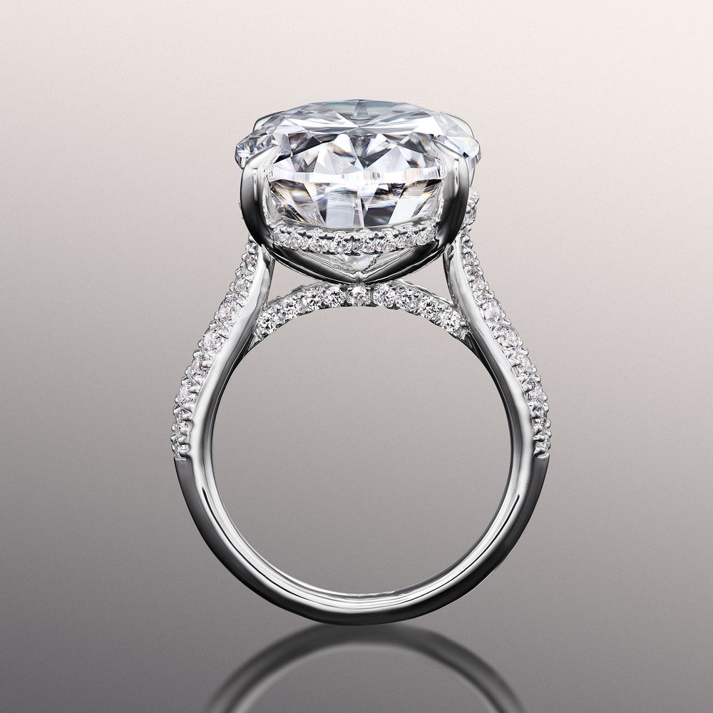 The Haring Ring with Oval Cut Diamond in 14KT Platinum view 3
