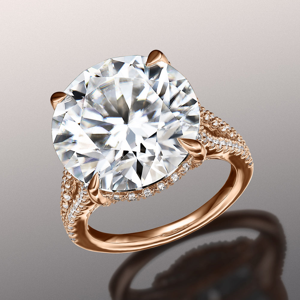 The Signac Ring with Round Cut Diamond in 14KT Rose Gold view 2

