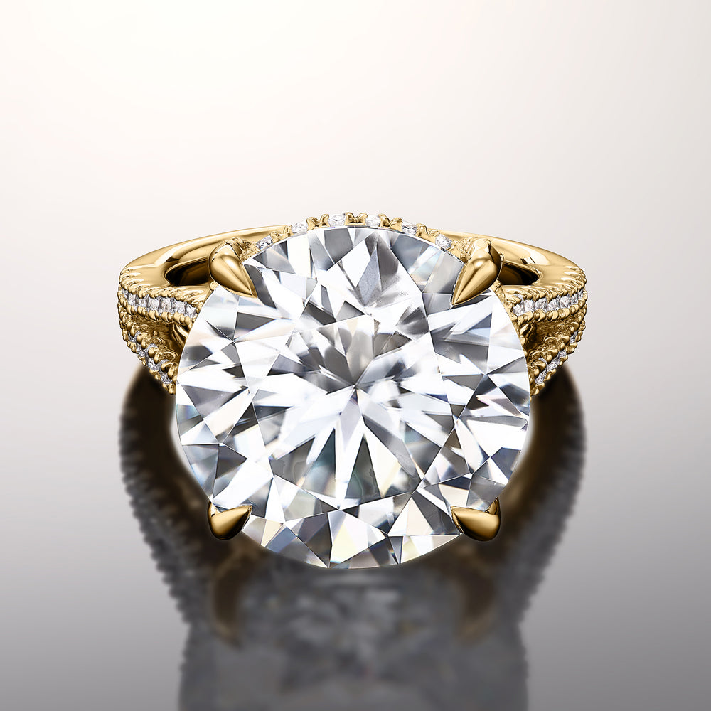 Round Cut The Signac Ring with Lab Grown Diamond in 14KT Yellow Gold view 1
