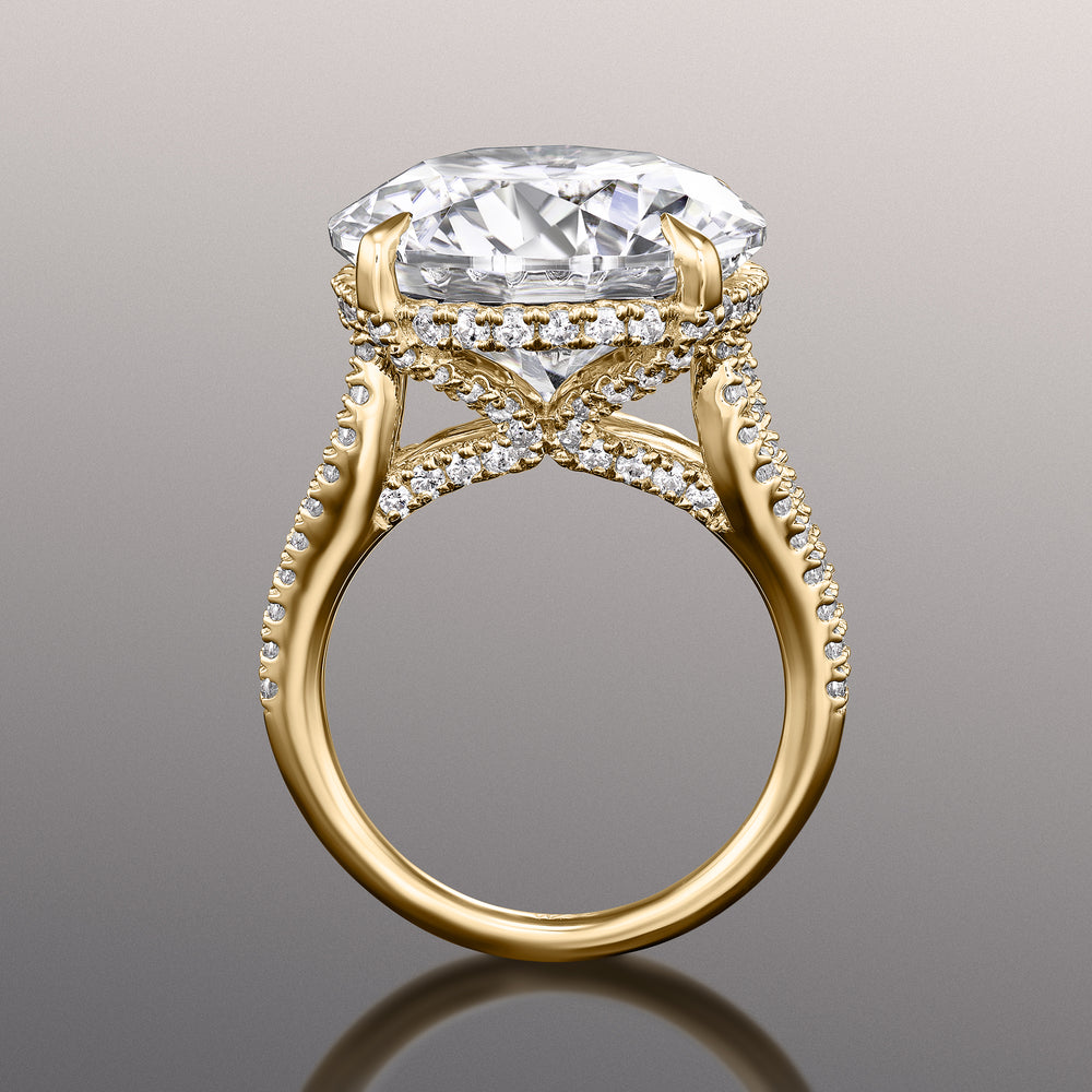 Round Cut The Signac Ring with Lab Grown Diamond in 14KT Yellow Gold view 2
