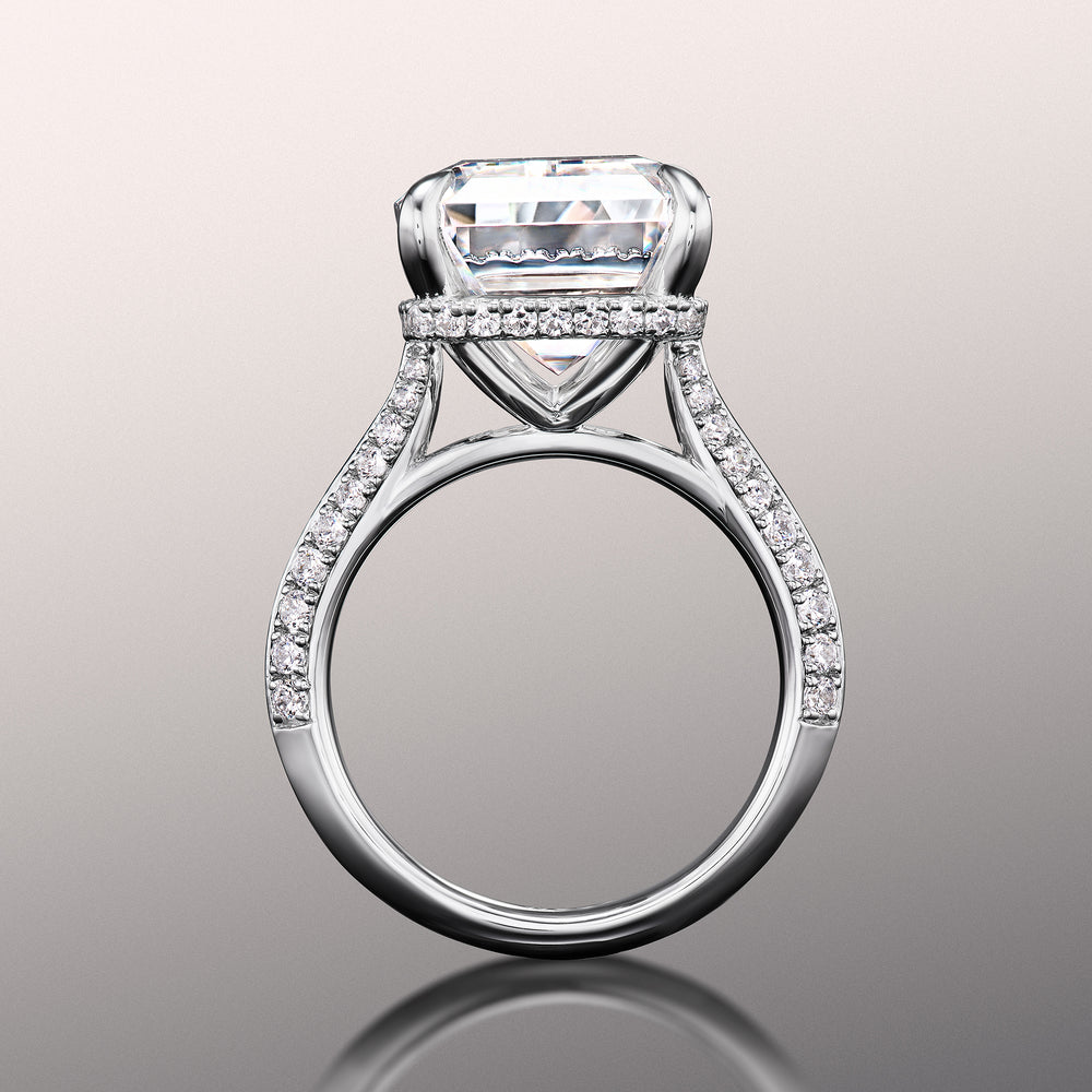 Emerald Cut The Picasso Ring with Lab Grown Diamond in 14KT White Gold view 2
