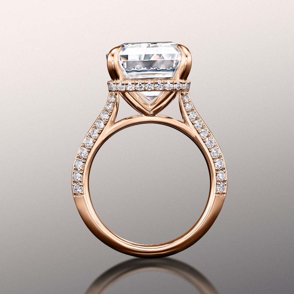 Emerald Cut The Picasso Ring with Lab Grown Diamond in 14KT Rose Gold view 2
