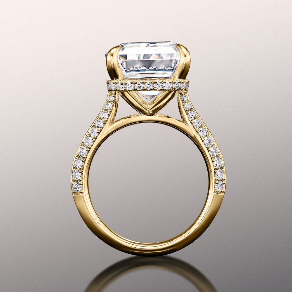 Emerald Cut The Picasso Ring with Lab Grown Diamond in 14KT Yellow Gold view 2

