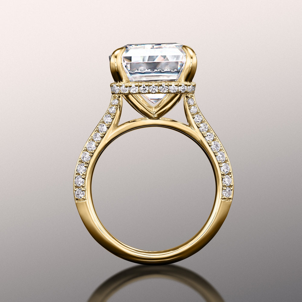 The Picasso Ring with Emerald Cut Diamond in 14KT Yellow Gold view 3
