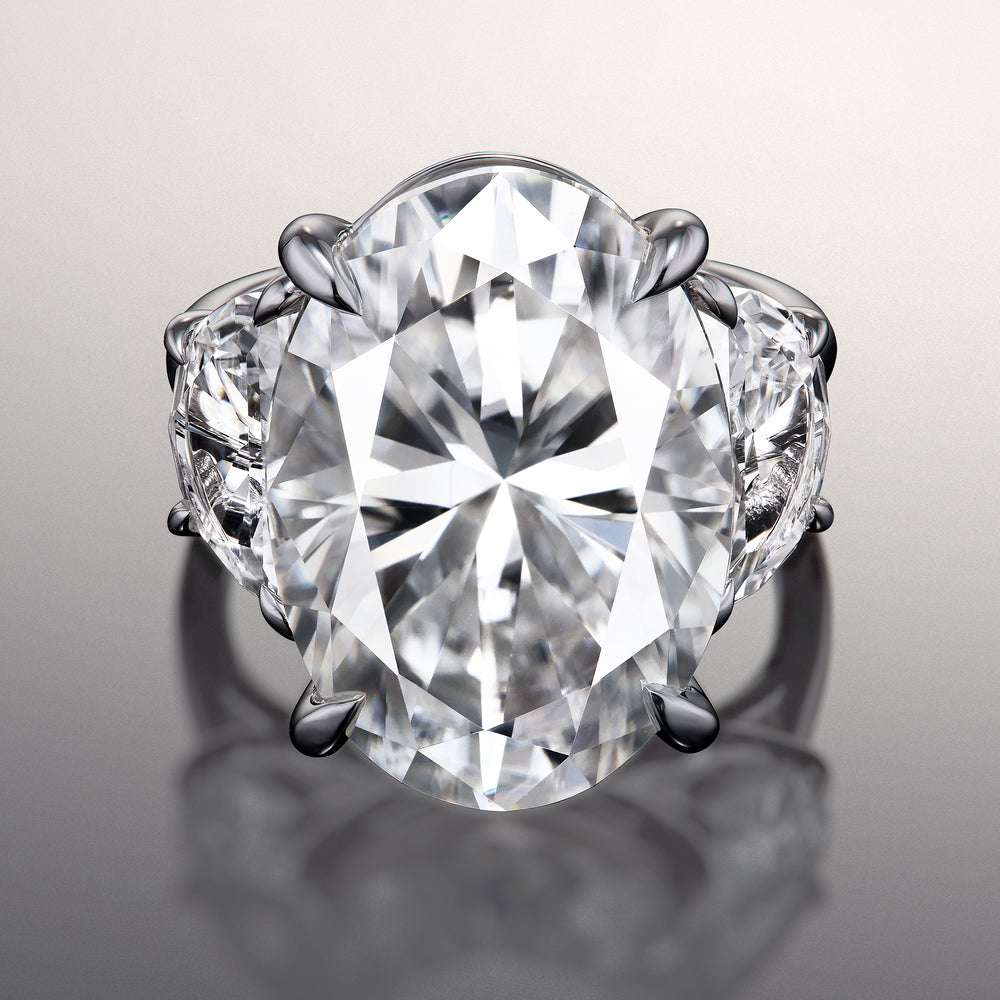 Oval Cut The Cézanne Ring with Lab Grown Diamond in 14KT White Gold view 1

