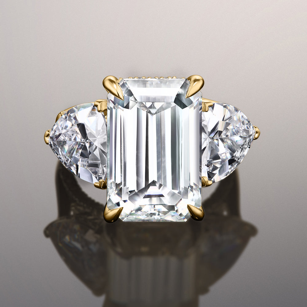 The Bierstadt Reserve Rings with Emerald Cut Diamond in 14KT Yellow Gold view 1
