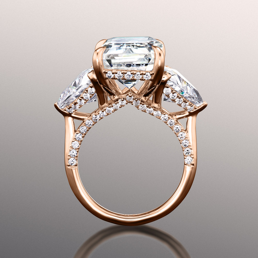 Emerald Cut The Bierstadt Ring with Lab Grown Diamond in 14KT Rose Gold view 2
