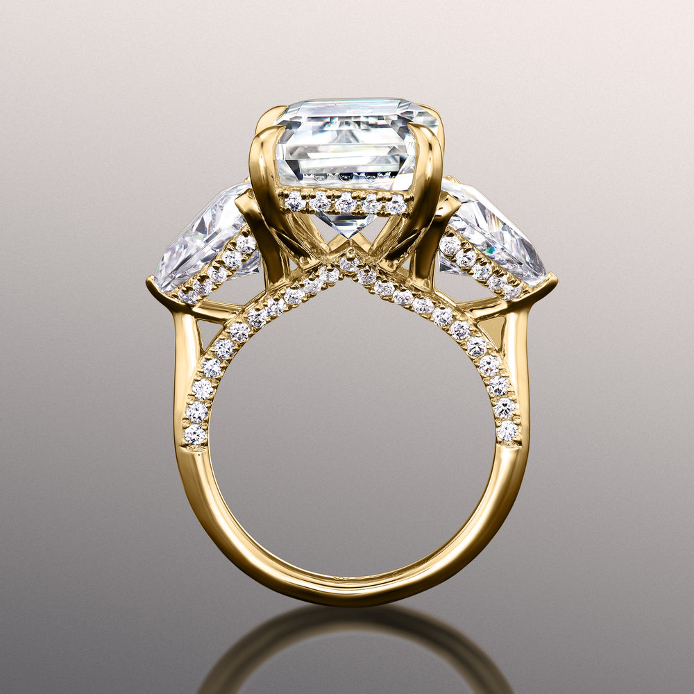 The Bierstadt Reserve Rings with Emerald Cut Diamond in 14KT Yellow Gold view 2
