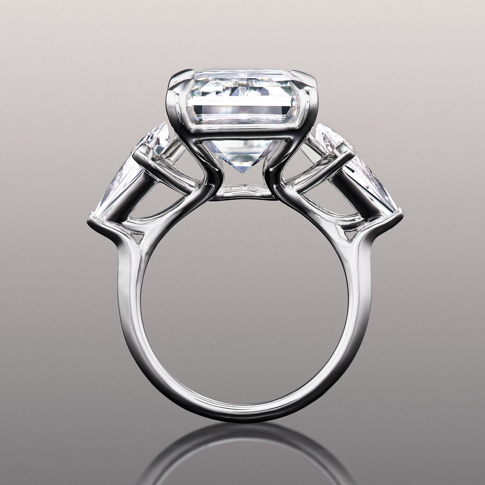 Emerald Cut The Miró Ring with Lab Grown Diamond in 14KT White Gold view 2
