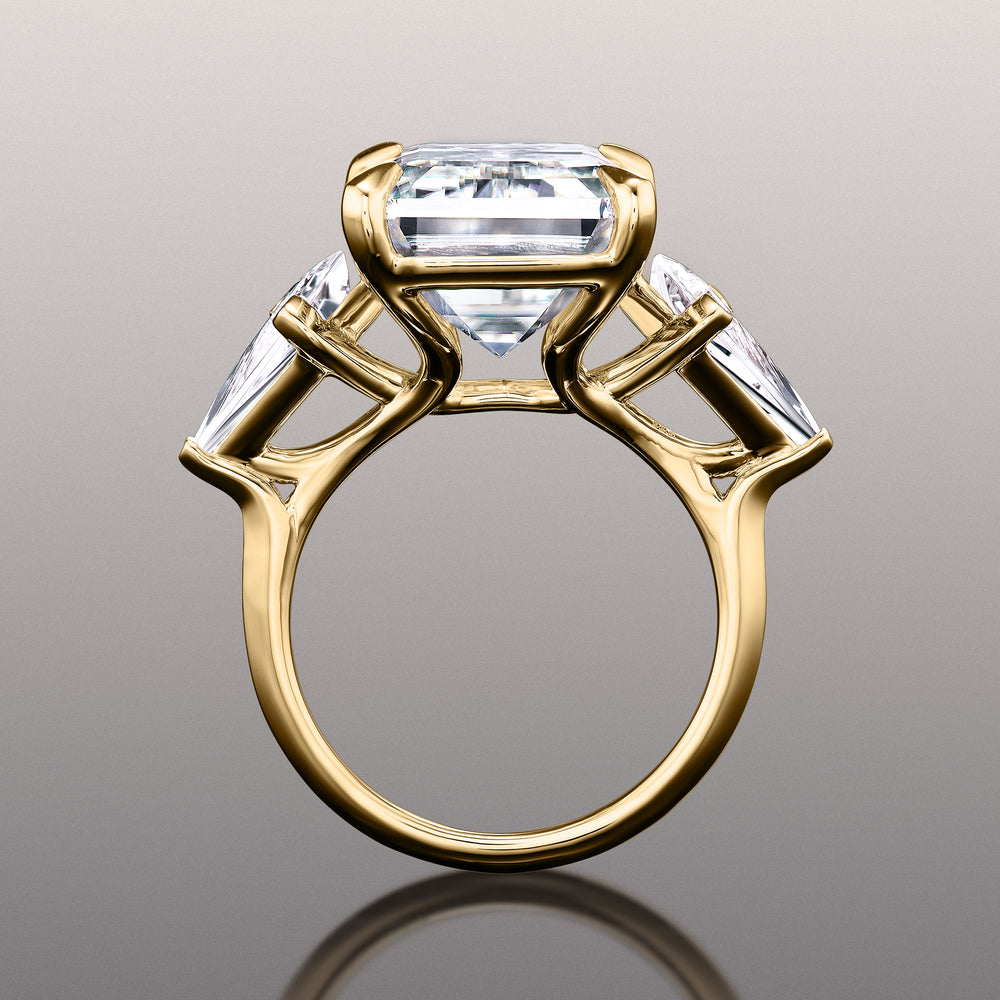 Emerald Cut The Miró Ring with Lab Grown Diamond in 14KT Yellow Gold view 2
