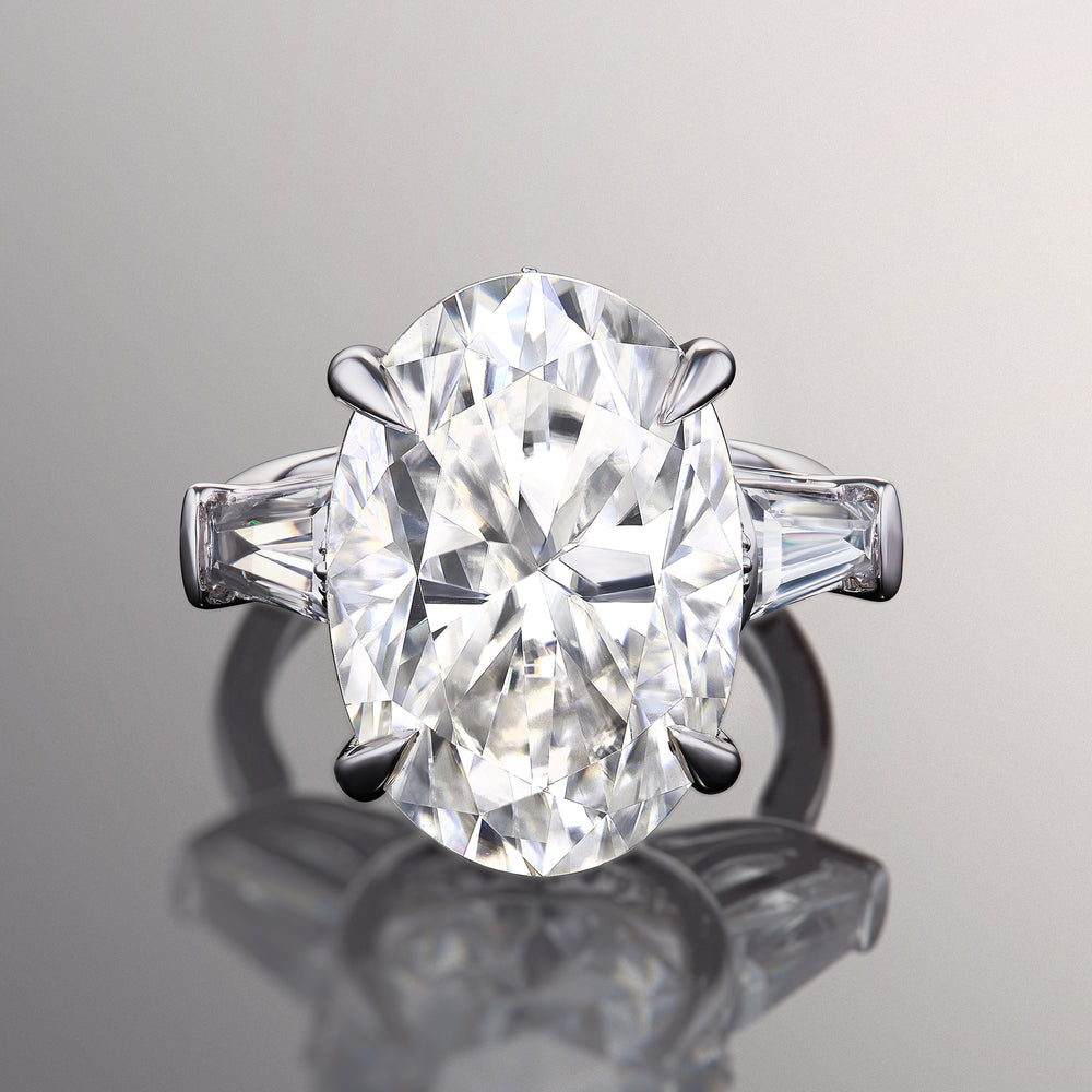 Oval Cut The Munch Ring with Lab Grown Diamond in 14KT White Gold view 1
