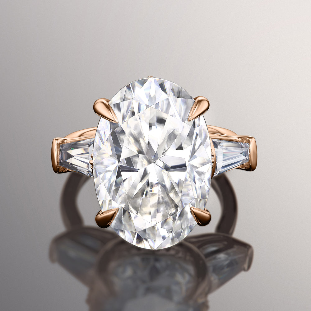 Oval Cut The Munch Ring with Lab Grown Diamond in 14KT Rose Gold view 1
