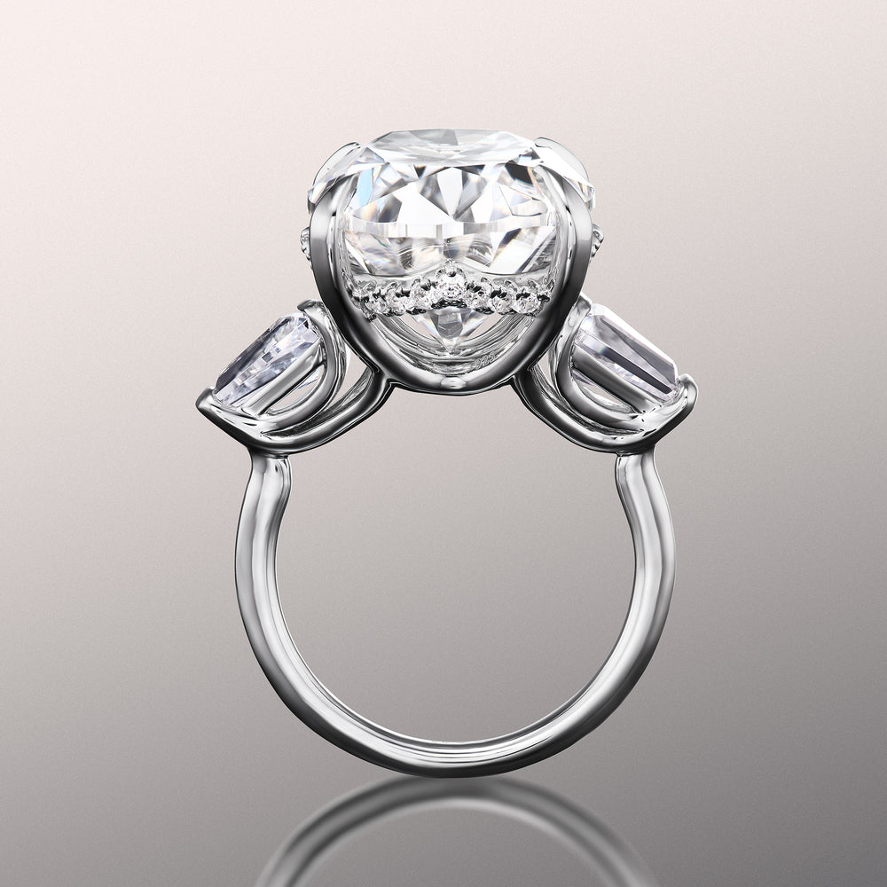 Oval Cut The Munch Ring with Lab Grown Diamond in 14KT White Gold view 2
