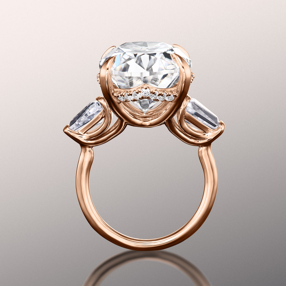 Oval Cut The Munch Ring with Lab Grown Diamond in 14KT Rose Gold view 2
