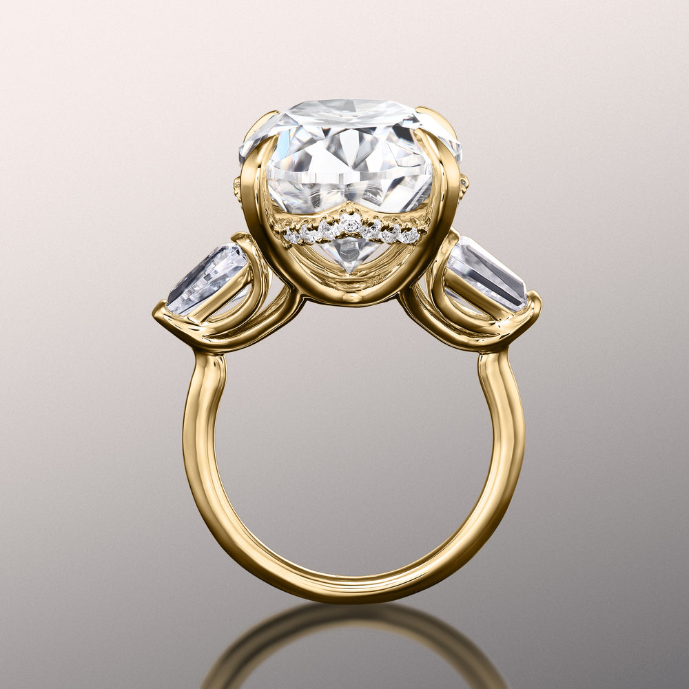 Oval Cut The Munch Ring with Lab Grown Diamond in 14KT Yellow Gold view 2
