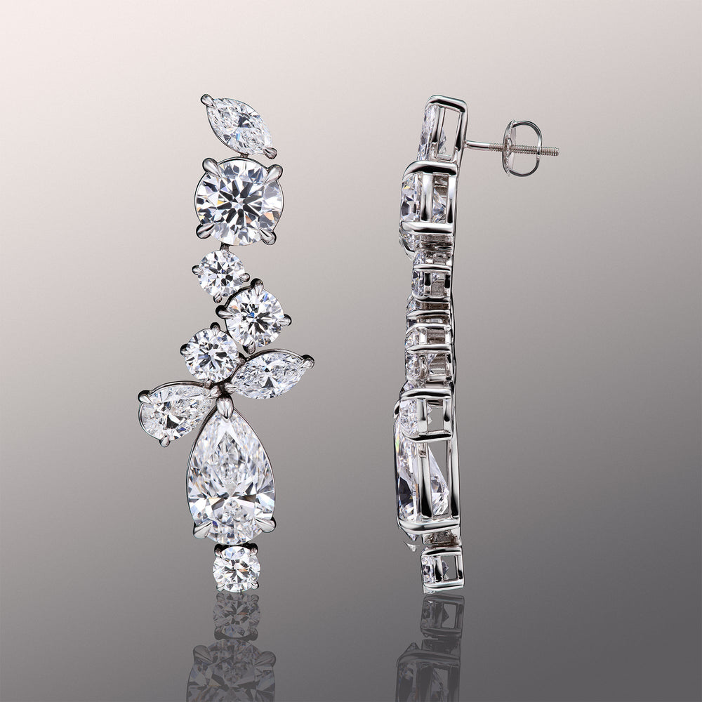 The Gaugain Earrings with 18KT White Gold / Lab / 28 3/8 Cut Diamond in 14KT White Gold / Lab / 28 3/8 view 2
