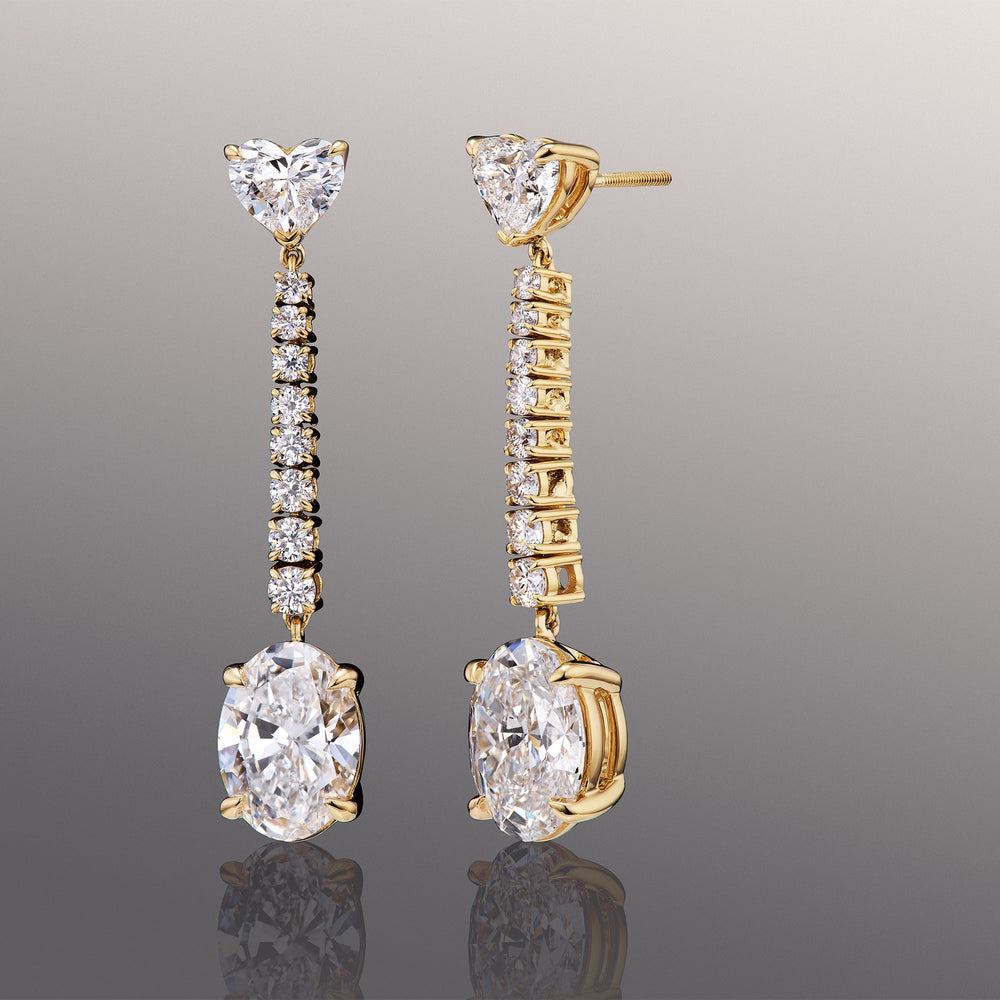 The Sisley Earrings with 18KT Yellow Gold / Lab / 11 1/5 Cut Diamond in 14KT Yellow Gold / Lab / 11 1/5 view 1
