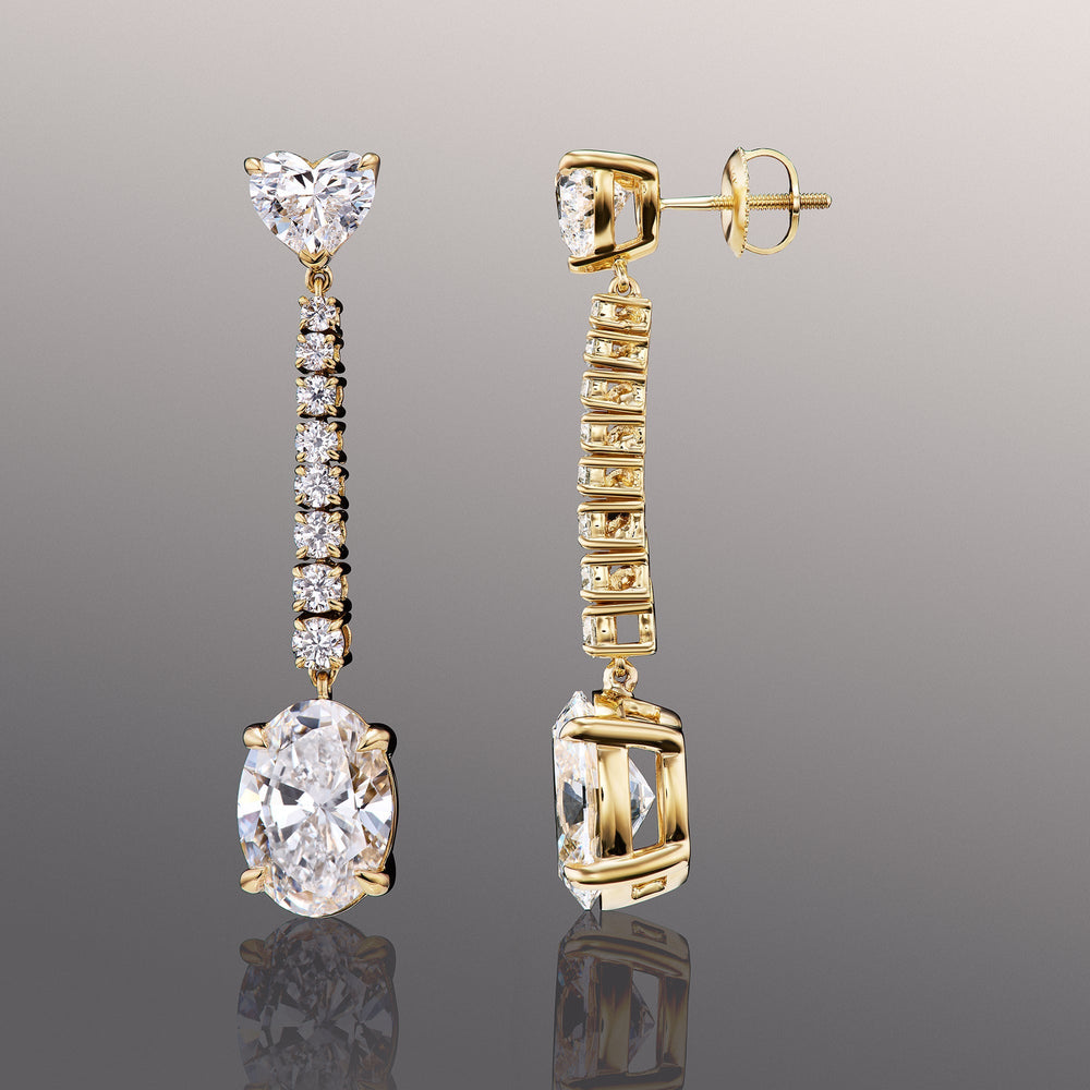 The Sisley Earrings with 18KT Yellow Gold / Lab / 11 1/5 Cut Diamond in 14KT Yellow Gold / Lab / 11 1/5 view 2

