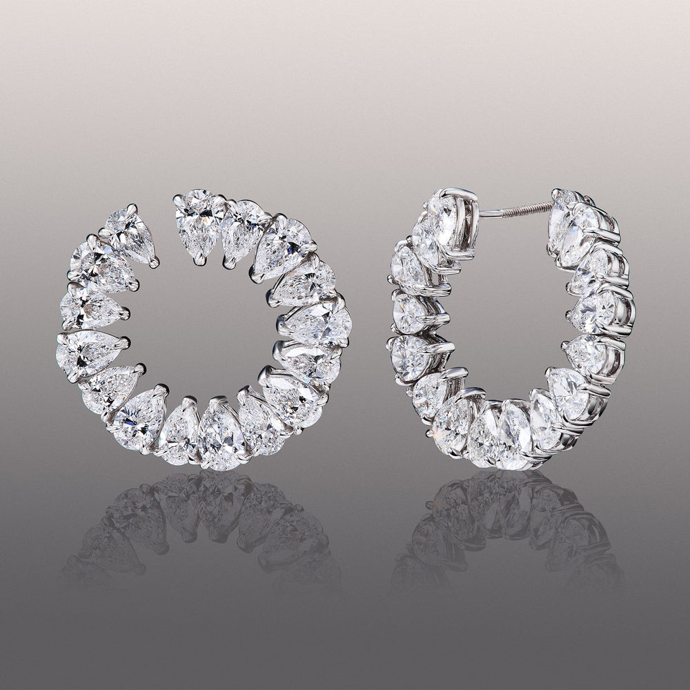 The Kandinsky Hoops with 18KT White Gold / Lab / 13 1/2 Cut Diamond in 14KT White Gold / Lab / 13 1/2 view 1
