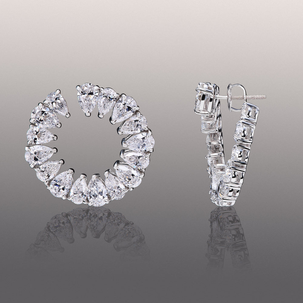 The Kandinsky Hoops with 18KT White Gold / Lab / 13 1/2 Cut Diamond in 14KT White Gold / Lab / 13 1/2 view 2
