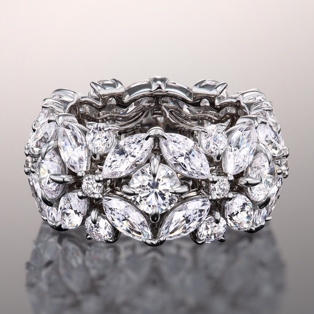The Waterhouse Reserve Eternity Ring with Platinum / Natural / 9 1/2 Cut Diamond in 14KT Platinum / Natural / 9 1/2 view 1
