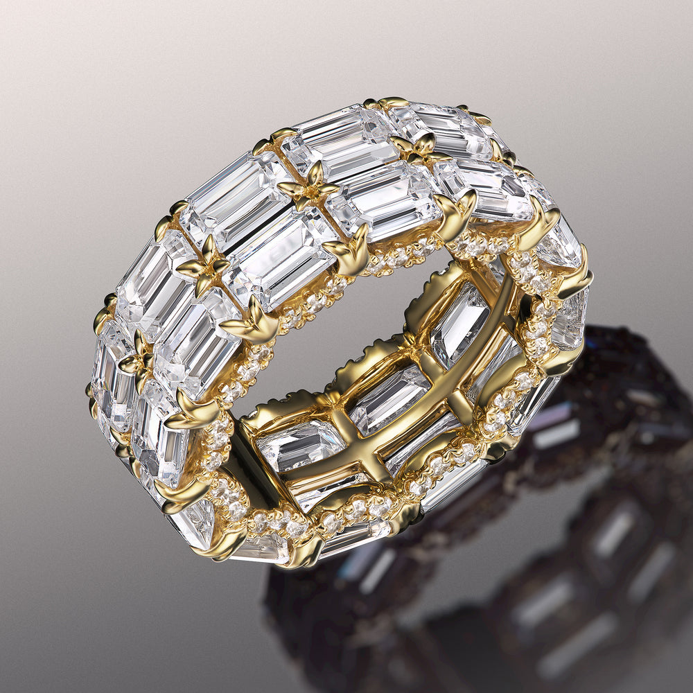 The Twombly Reserve Eternity Ring with 18KT Yellow Gold / Natural / 13 7/8 Cut Diamond in 14KT Yellow Gold / Natural / 13 7/8 view 3
