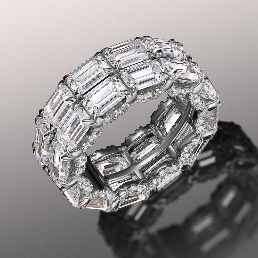 The Twombly Reserve Eternity Ring with Platinum / Natural / 13 7/8 Cut Diamond in 14KT Platinum / Natural / 13 7/8 view 3
