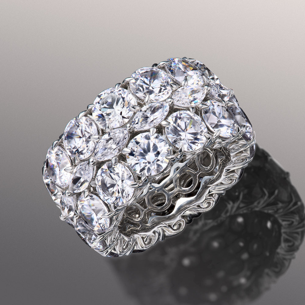 The Krasner Eternity Ring with 18KT White Gold / Lab / 21 3/8 Cut Diamond in 14KT White Gold / Lab / 21 3/8 view 1
