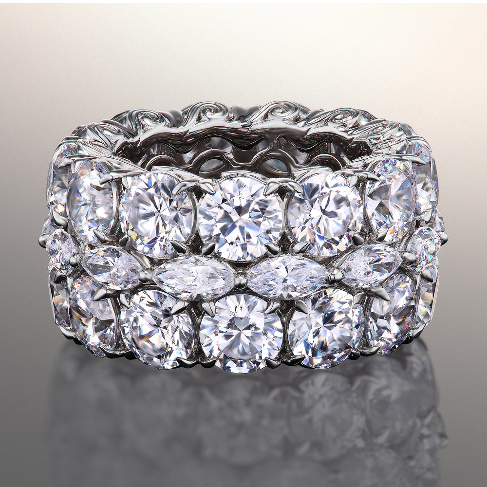 The Krasner Eternity Ring with 18KT White Gold / Lab / 21 3/8 Cut Diamond in 14KT White Gold / Lab / 21 3/8 view 2
