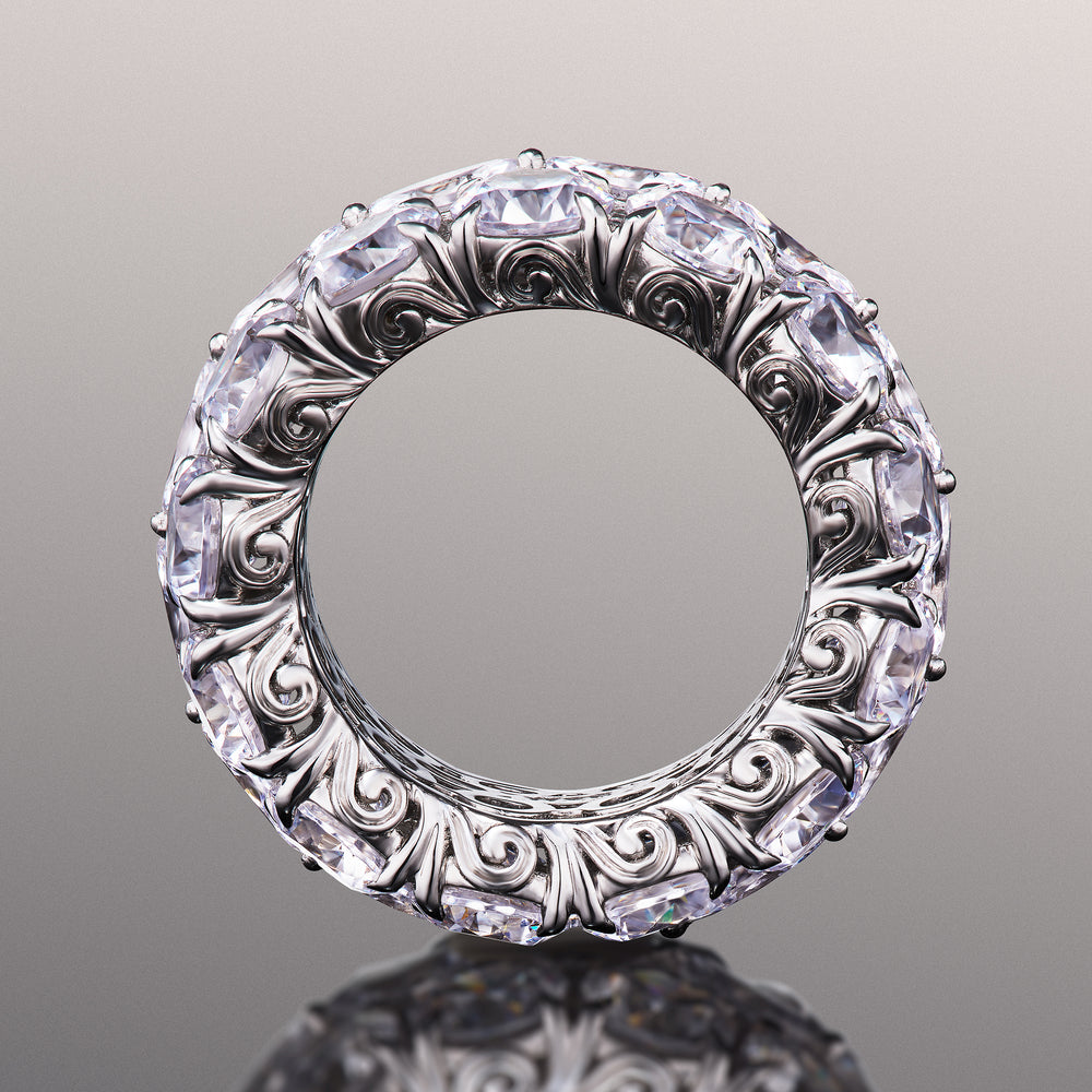 The Krasner Eternity Ring with 18KT White Gold / Lab / 21 3/8 Cut Diamond in 14KT White Gold / Lab / 21 3/8 view 3
