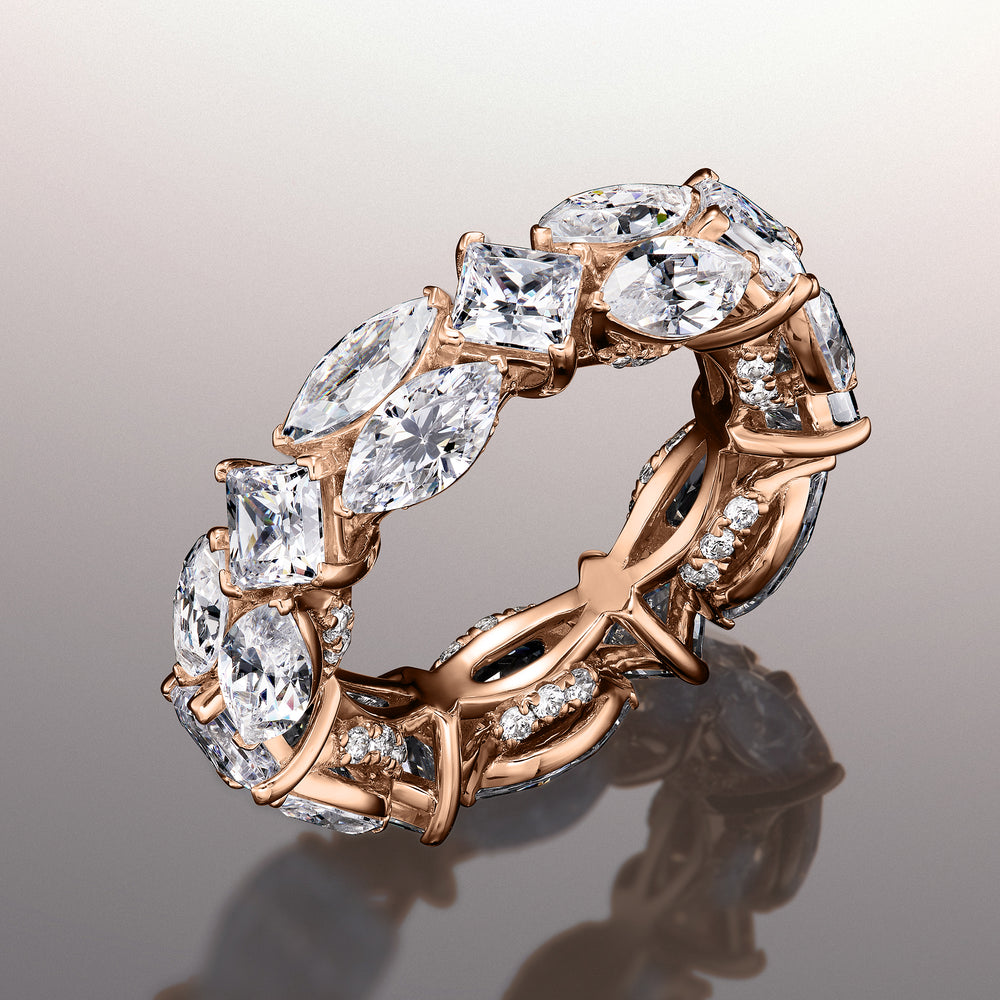 The Renoir Reserve Eternity Ring with 18KT Rose Gold / Natural / 9 5/8 Cut Diamond in 14KT Rose Gold / Natural / 9 5/8 view 3
