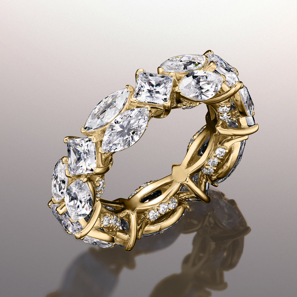 The Renoir Reserve Eternity Ring with 18KT Yellow Gold / Natural / 9 5/8 Cut Diamond in 14KT Yellow Gold / Natural / 9 5/8 view 3
