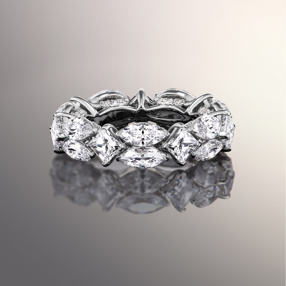 The Renoir Reserve Eternity Ring with Platinum / Natural / 9 5/8 Cut Diamond in 14KT Platinum / Natural / 9 5/8 view 1
