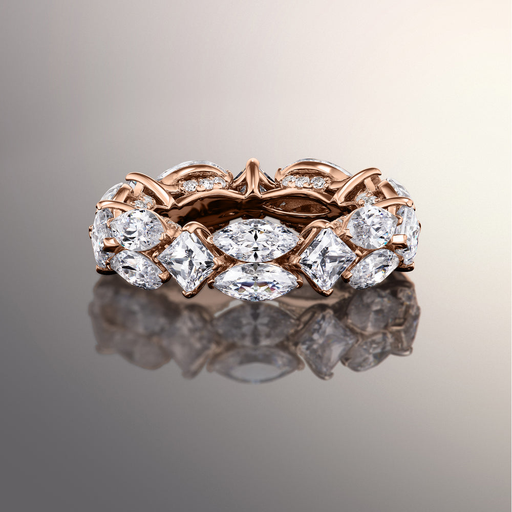 The Renoir Reserve Eternity Ring with 18KT Rose Gold / Natural / 9 5/8 Cut Diamond in 14KT Rose Gold / Natural / 9 5/8 view 1
