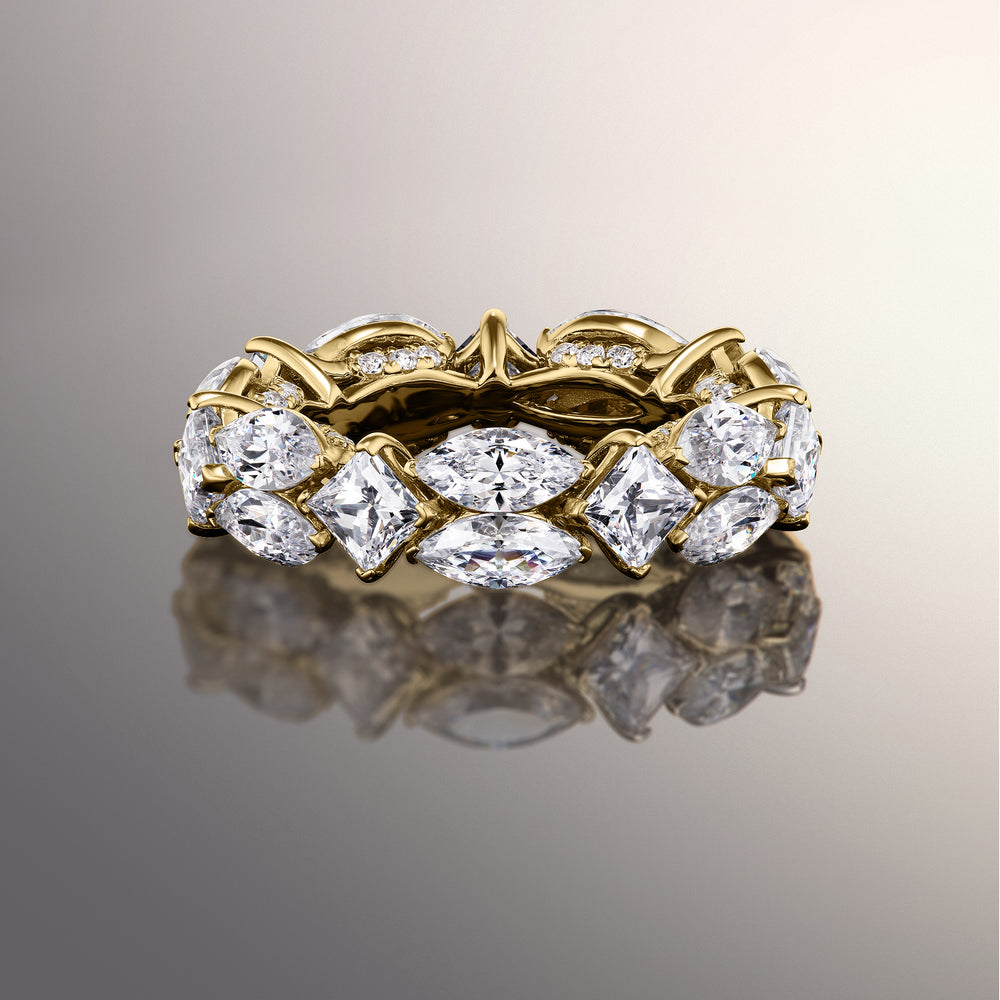 The Renoir Reserve Eternity Ring with 18KT Yellow Gold / Natural / 9 5/8 Cut Diamond in 14KT Yellow Gold / Natural / 9 5/8 view 1
