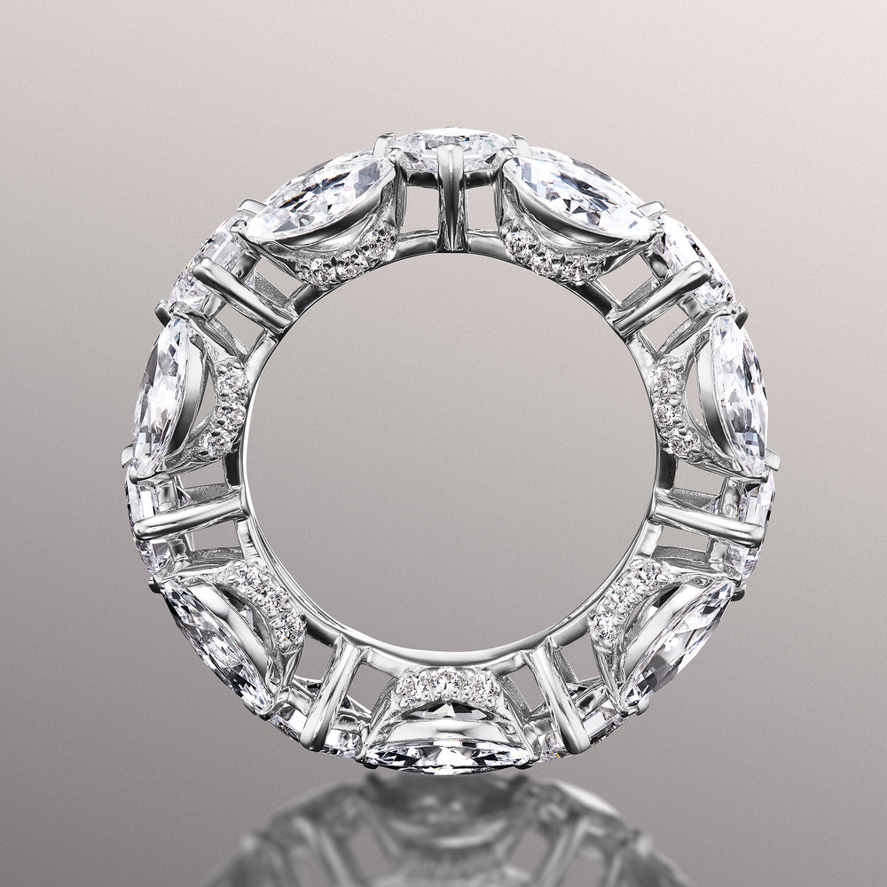 The Renoir Reserve Eternity Ring with Platinum / Natural / 9 5/8 Cut Diamond in 14KT Platinum / Natural / 9 5/8 view 2
