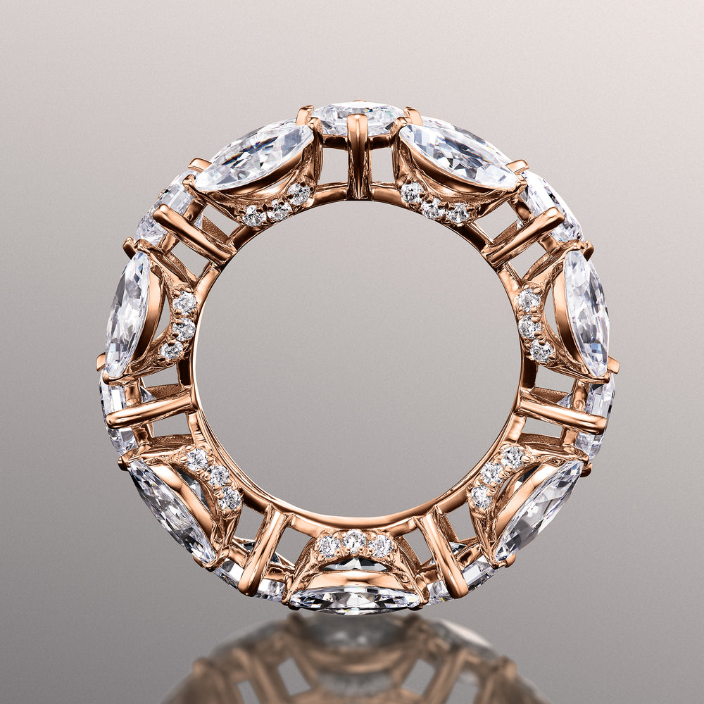 The Renoir Reserve Eternity Ring with 18KT Rose Gold / Natural / 9 5/8 Cut Diamond in 14KT Rose Gold / Natural / 9 5/8 view 2
