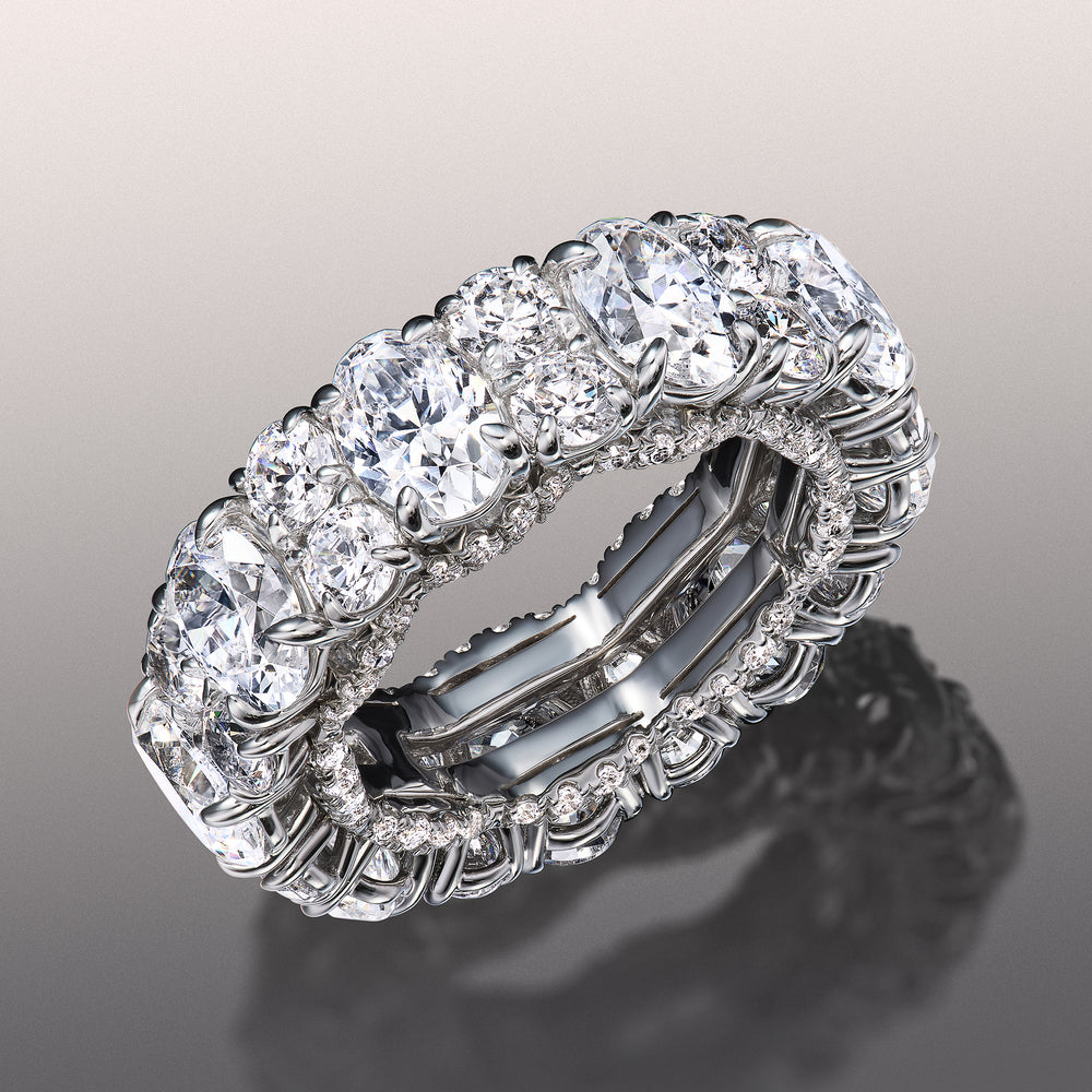 The Kusama Reserve Eternity Ring with Platinum / Natural / 15 Cut Diamond in 14KT Platinum / Natural / 15 view 3
