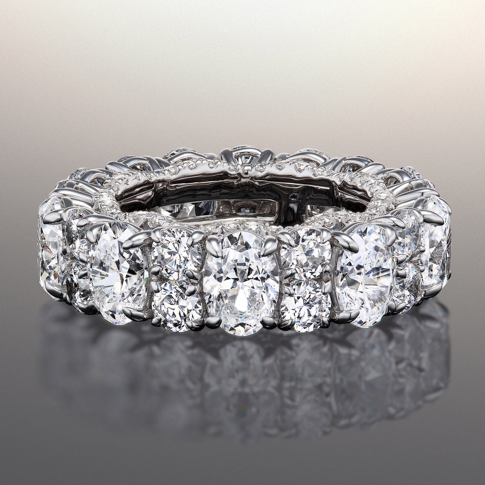 The Kusama Reserve Eternity Ring with Platinum / Natural / 15 Cut Diamond in 14KT Platinum / Natural / 15 view 1
